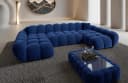 Sofa Dreams Maleron U-Form Studio 6-Sitzer Sofa Samt Dunkelblau Bild 2