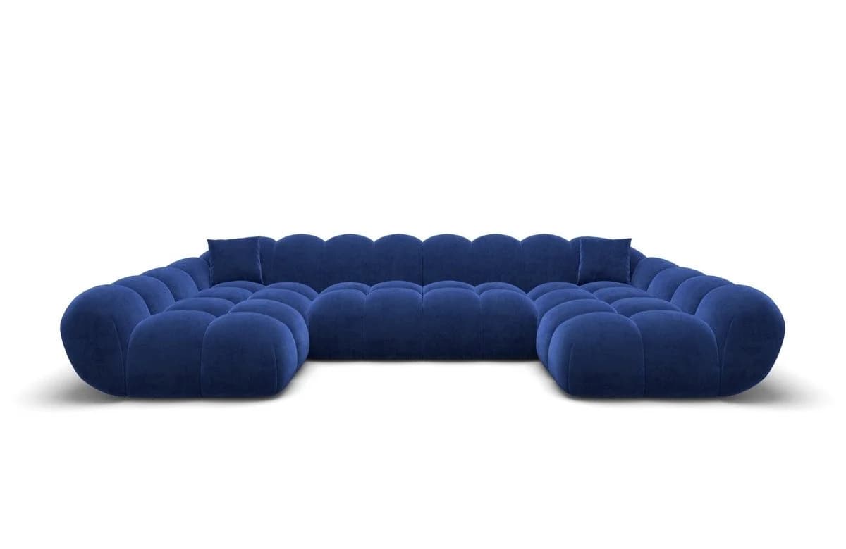 Sofa Dreams Maleron U-Form Studio 6-Sitzer Sofa Samt Dunkelblau - Bild 3