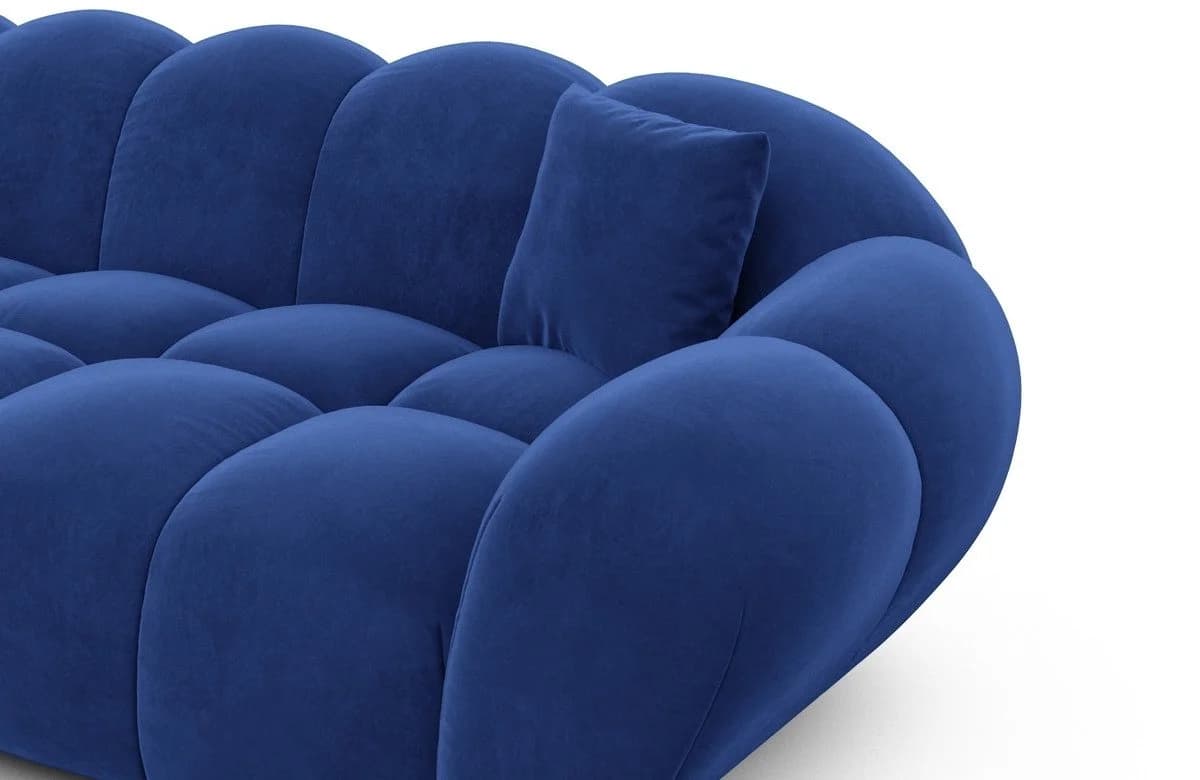 Sofa Dreams Maleron U-Form Studio 6-Sitzer Sofa Samt Dunkelblau - Bild 5