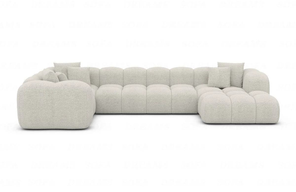 Sofa Dreams Formentera U-Form Sofa 6-Sitzer mit Ottomane Bouclé Weiß - Bild 3