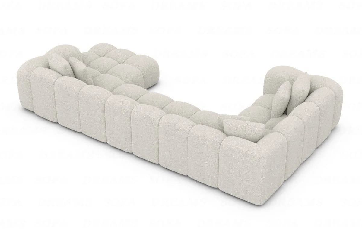 Sofa Dreams Formentera U-Form Sofa 6-Sitzer mit Ottomane Bouclé Weiß - Bild 4