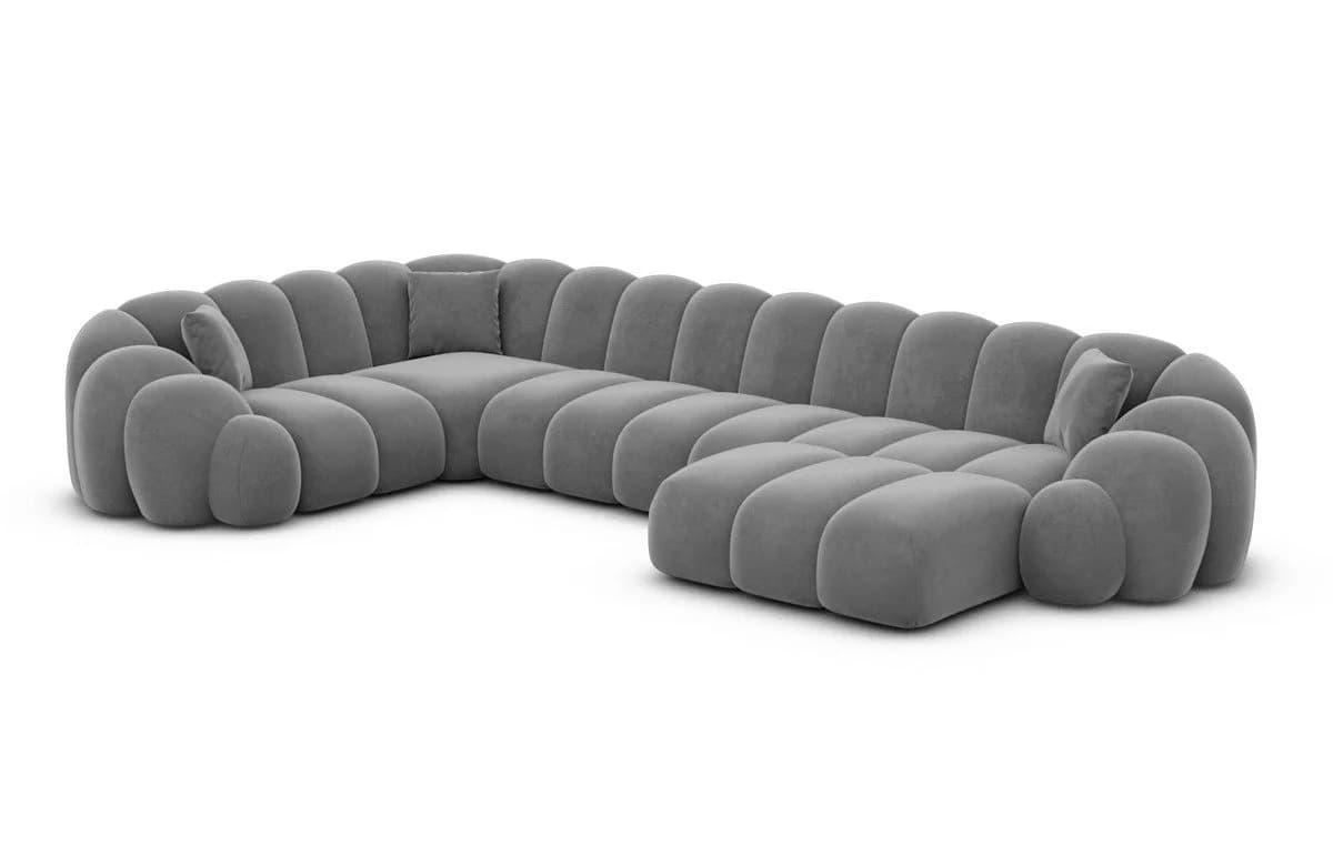 Sofa Dreams Sofa Rajada U Form Samt Dunkelgrau