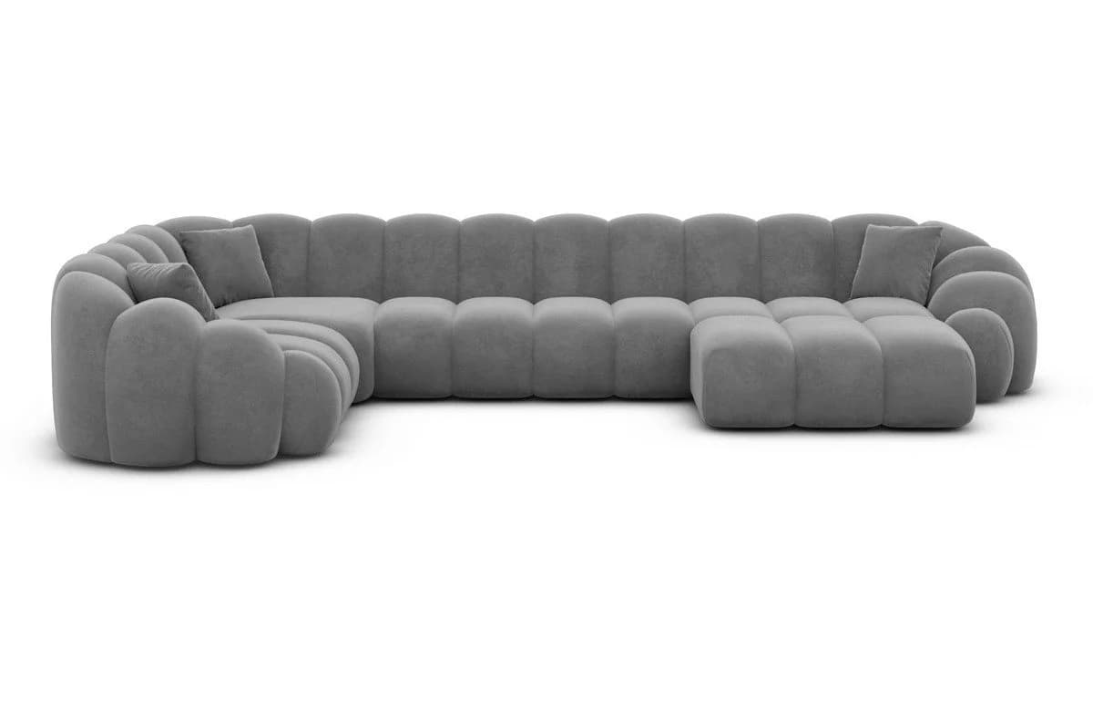 Sofa Dreams Sofa Rajada U Form Samt Dunkelgrau - Bild 3