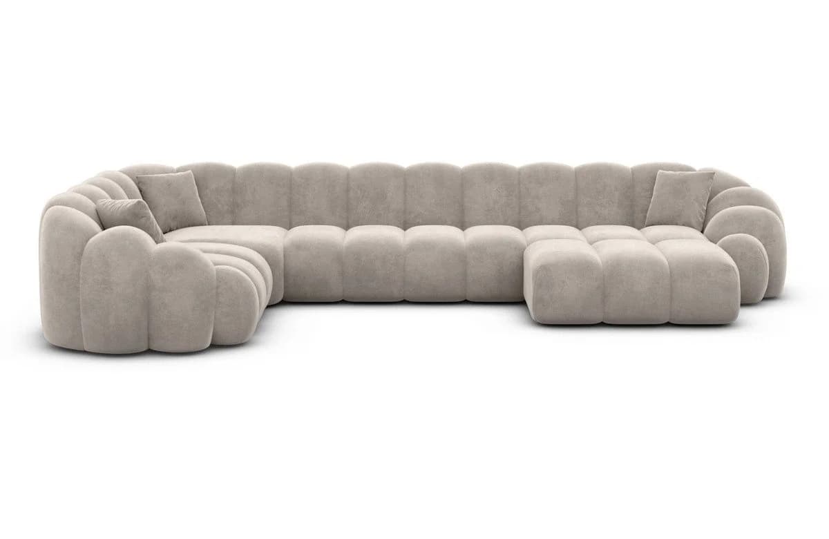 Sofa Dreams Sofa Rajada U Form Stoff Samt Sand - Bild 3
