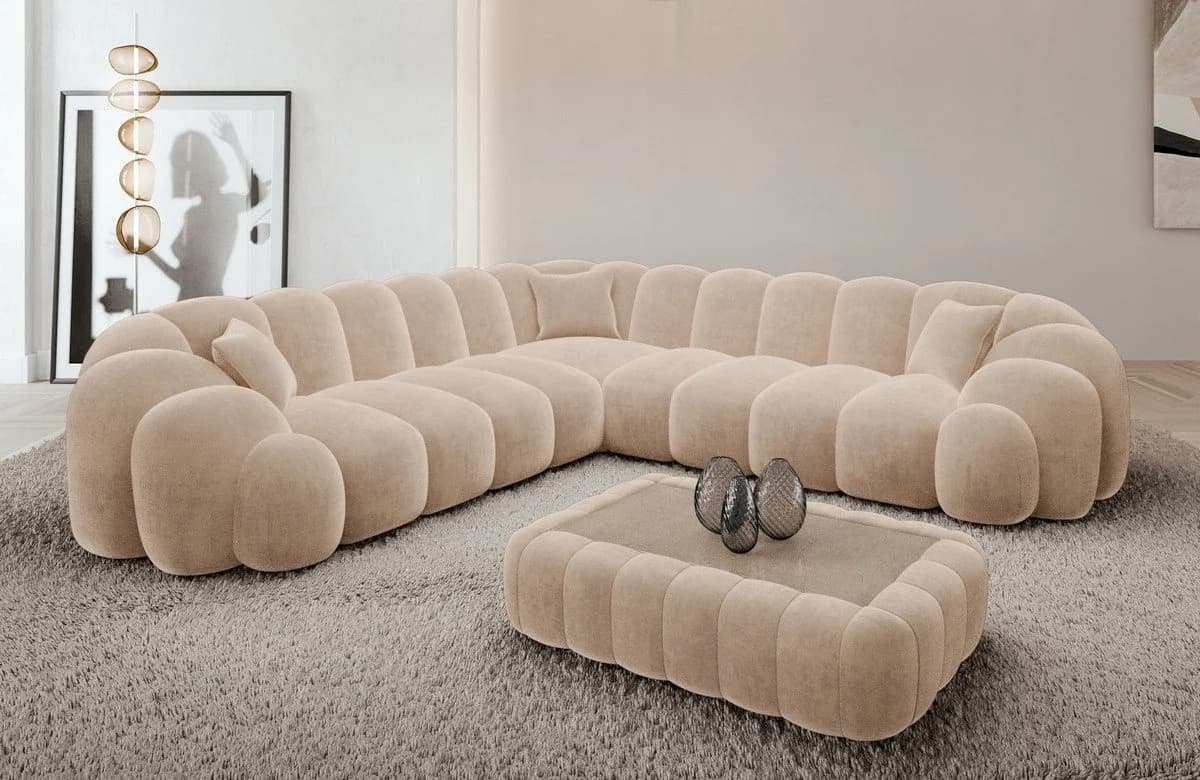 Sofa Dreams Ecksofa Rajada L Form 4-Sitzer Beige Samt - Bild 2