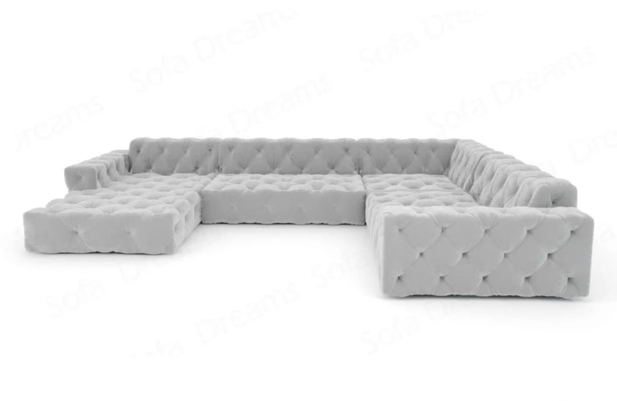 Sofa Dreams Menorca U-Form Samt Sofa grau Modern