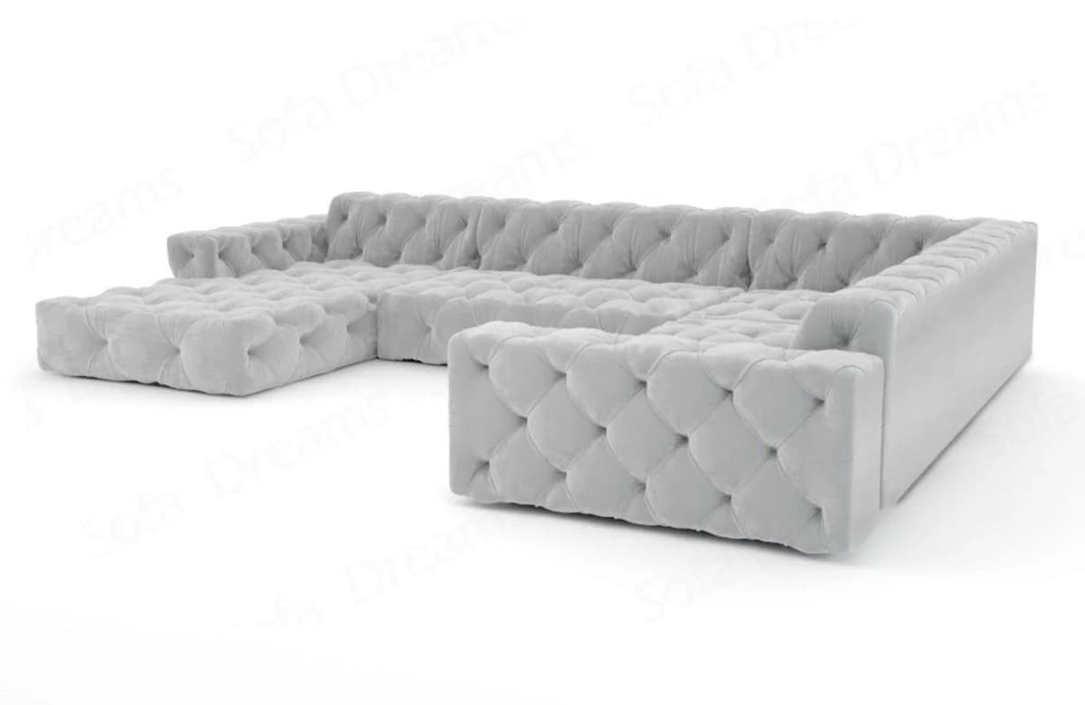 Sofa Dreams Menorca U-Form Samt Sofa grau Modern - Bild 3