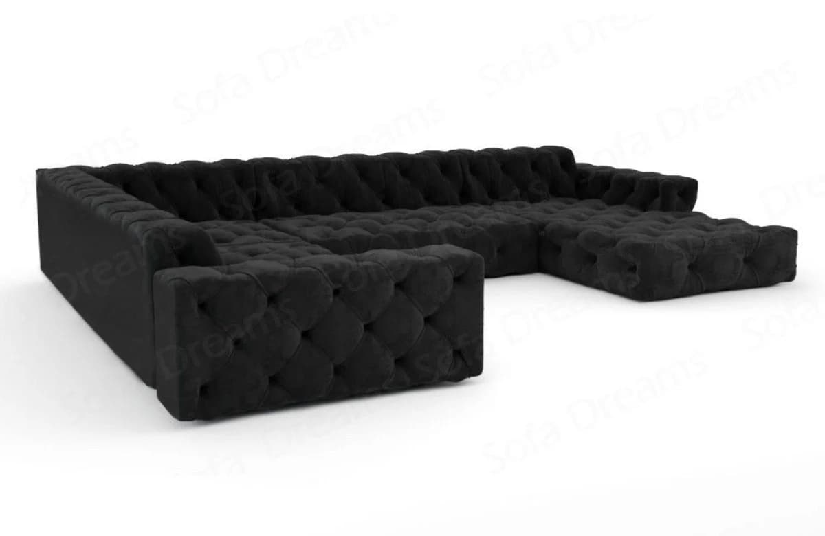 Sofa Dreams Menorca U-Form Samt Sofa Schwarz - Bild 3