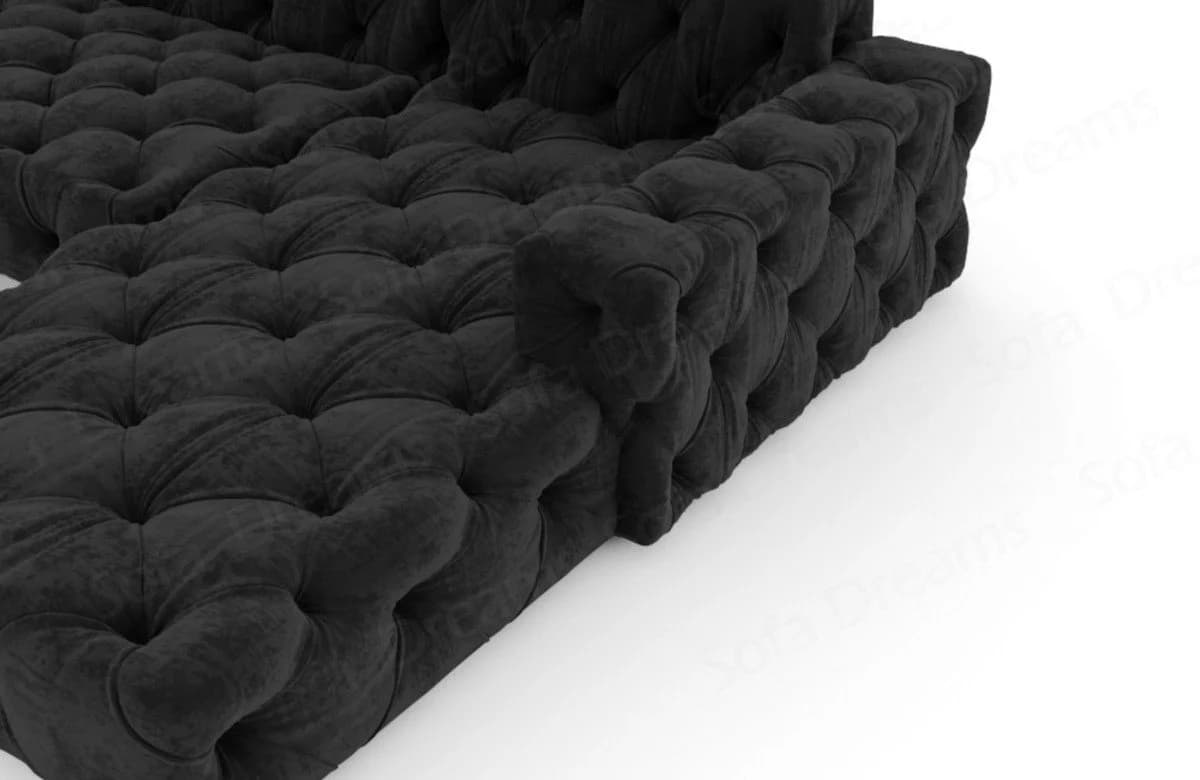 Sofa Dreams Menorca U-Form Samt Sofa Schwarz - Bild 4