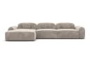 Sofa Dreams Ecksofa Barcelona L Form kurz Samt Bezug Beige Bild 3