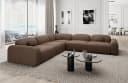 Sofa Dreams Ecksofa Barcelona L-Form Stoff Couch Braun Bild 2