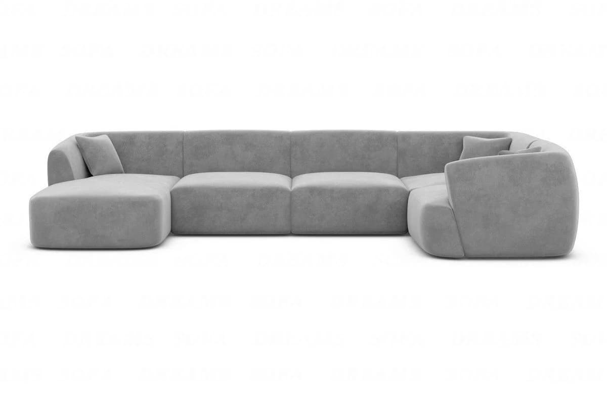 Sofa Dreams Wohnlandschaft Tabarca U-Form Polstersofa Samt grau - Bild 3