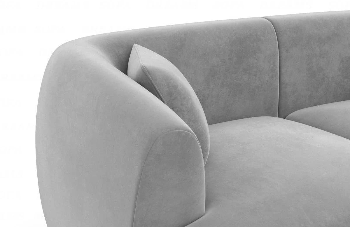 Sofa Dreams Wohnlandschaft Tabarca U-Form Polstersofa Samt grau - Bild 5