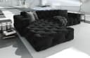 Sofa Dreams Ecksofa Menorca L-Form Schwarz Samtstoff mit Ottomane Bild 2