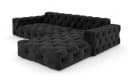 Sofa Dreams Ecksofa Menorca L-Form Schwarz Samtstoff mit Ottomane Bild 1