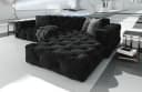 Sofa Dreams Ecksofa Menorca L-Form Schwarz Samtstoff mit Ottomane Bild 2