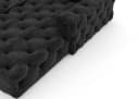 Sofa Dreams Ecksofa Menorca L-Form Schwarz Samtstoff mit Ottomane Bild 5