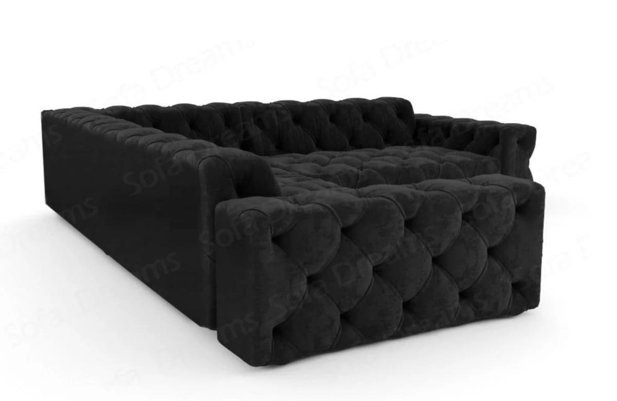 Sofa Dreams Ecksofa Menorca L-Form Samt Schwarz Chesterfield - Bild 4
