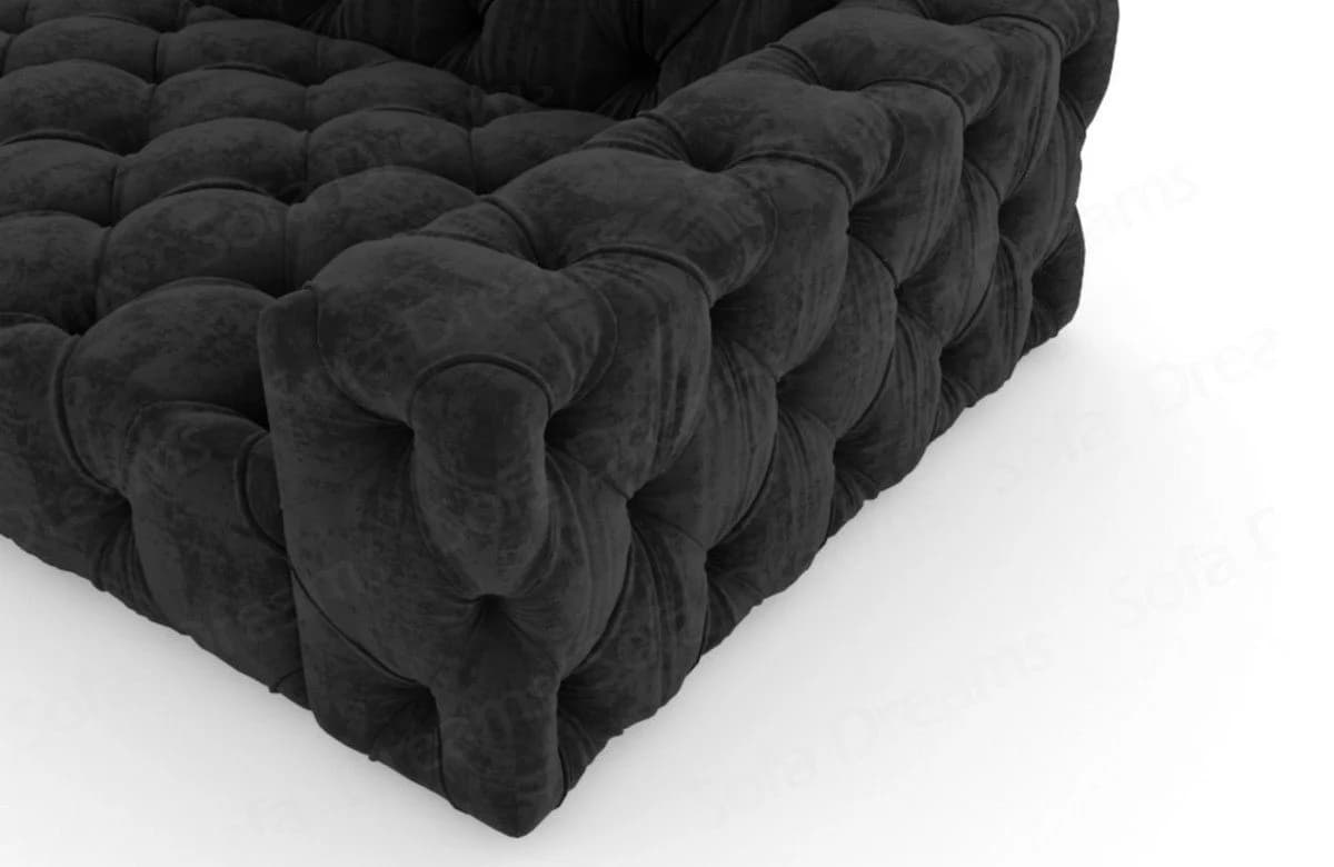 Sofa Dreams Ecksofa Menorca L-Form Samt Schwarz Chesterfield - Bild 5