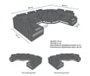 Sofa Dreams Wohnlandschaft Asti U-Form Sofa mit LED & USB-Anschluss grau/schwarz Bild 5