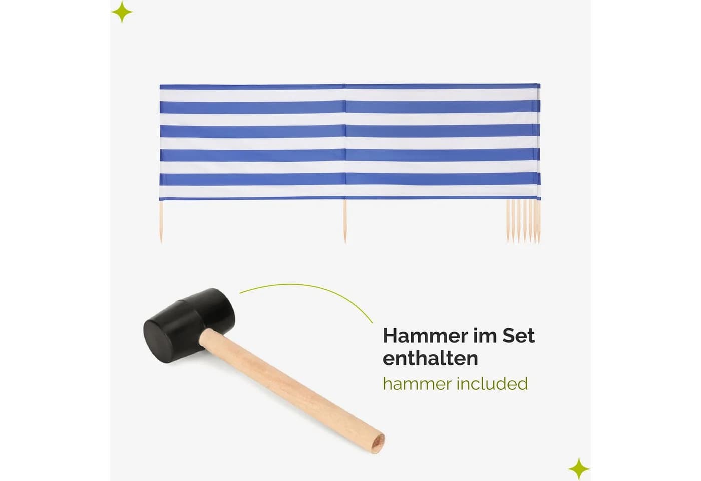 Garronda Strand Windschutz 12m mit Gummihammer - Bild 5