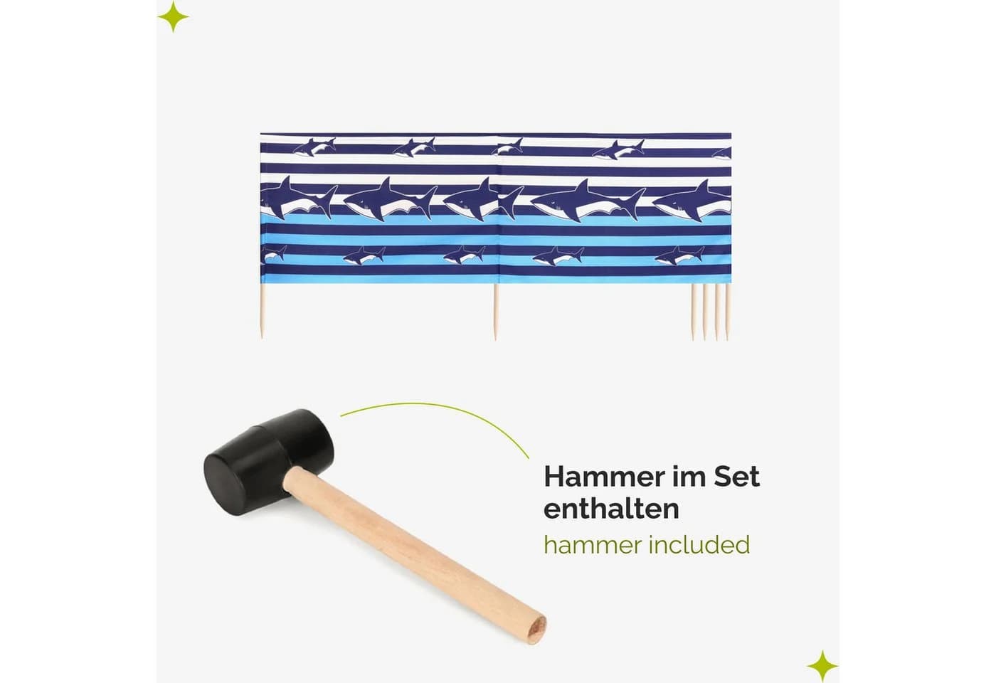 Garronda Strand Windschutz 6m mit Gummihammer - Bild 5