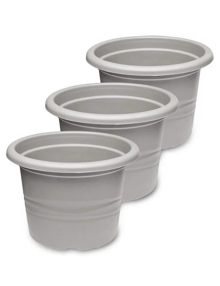 Garronda Blumentopf Set 3er Pack Grau Kunststoff - Bild 2