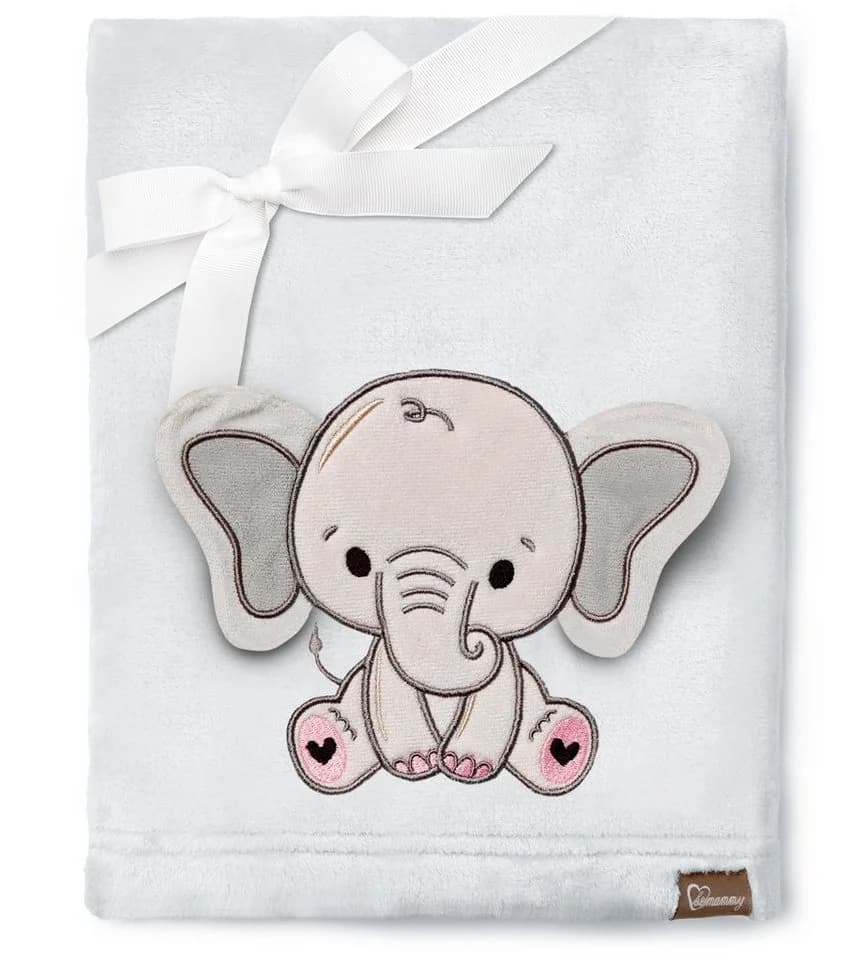 Be Mammy Wohndecke Warme Kuscheldecke Babydecke Grau Elefant - Bild 2