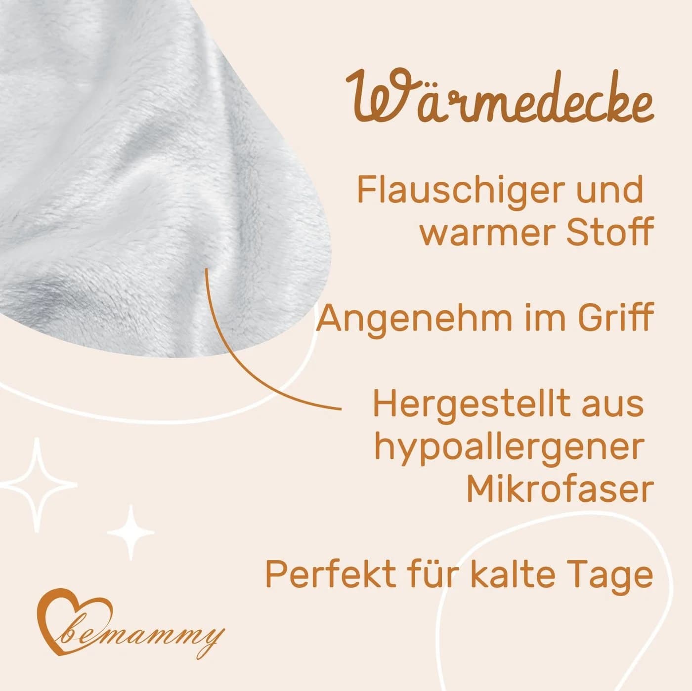 Be Mammy Wohndecke Warme Kuscheldecke Babydecke Grau Elefant - Bild 3