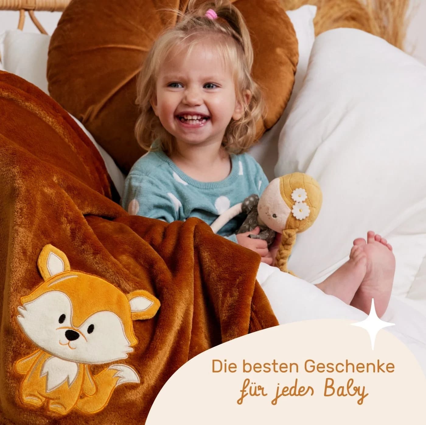 Be Mammy Wohndecke Warme Kuscheldecke Babydecke Grau Elefant - Bild 5