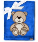 Be Mammy Wohndecke Warme Kuscheldecke Babydecke Dunkelblau - Bär Bild 1