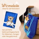 Be Mammy Wohndecke Warme Kuscheldecke Babydecke Dunkelblau - Bär Bild 3