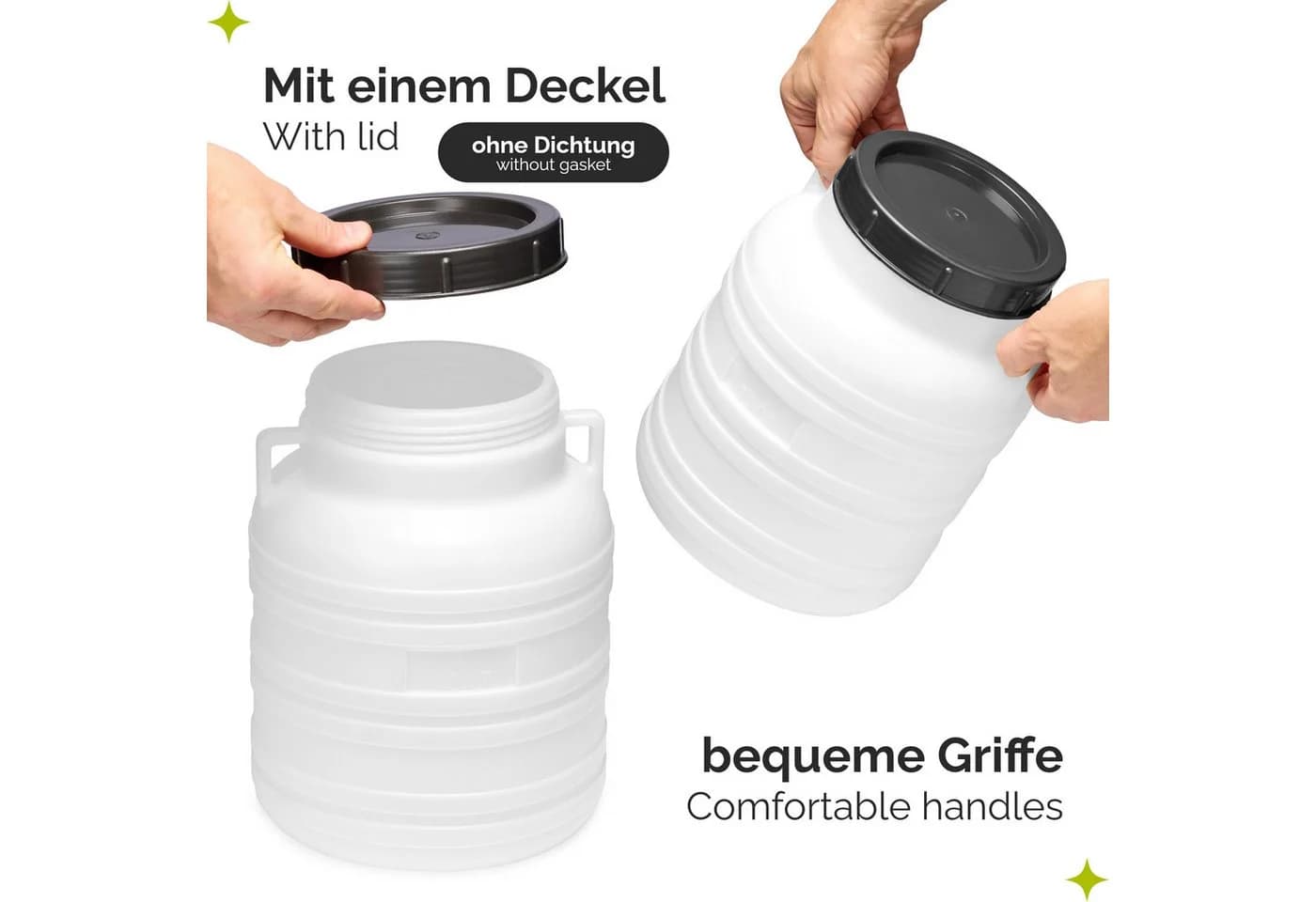 Garronda Regentonne 10L Lebensmittelfass Sauerkrautfass Hobbock Garten - Bild 4