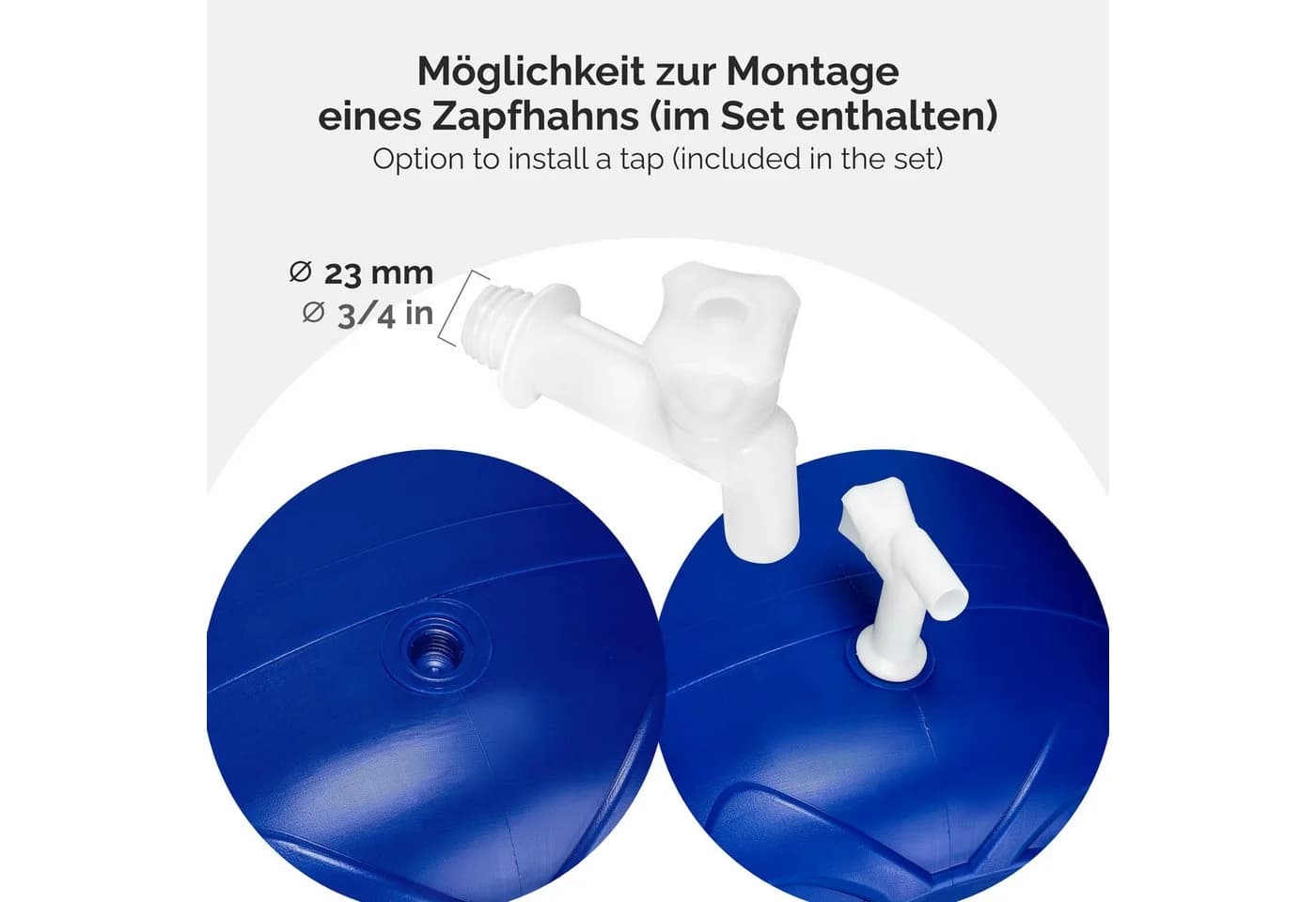 Garronda Regentonne 100L BPA-freies Fass mit Hahn Universalfass für Garten - Bild 4