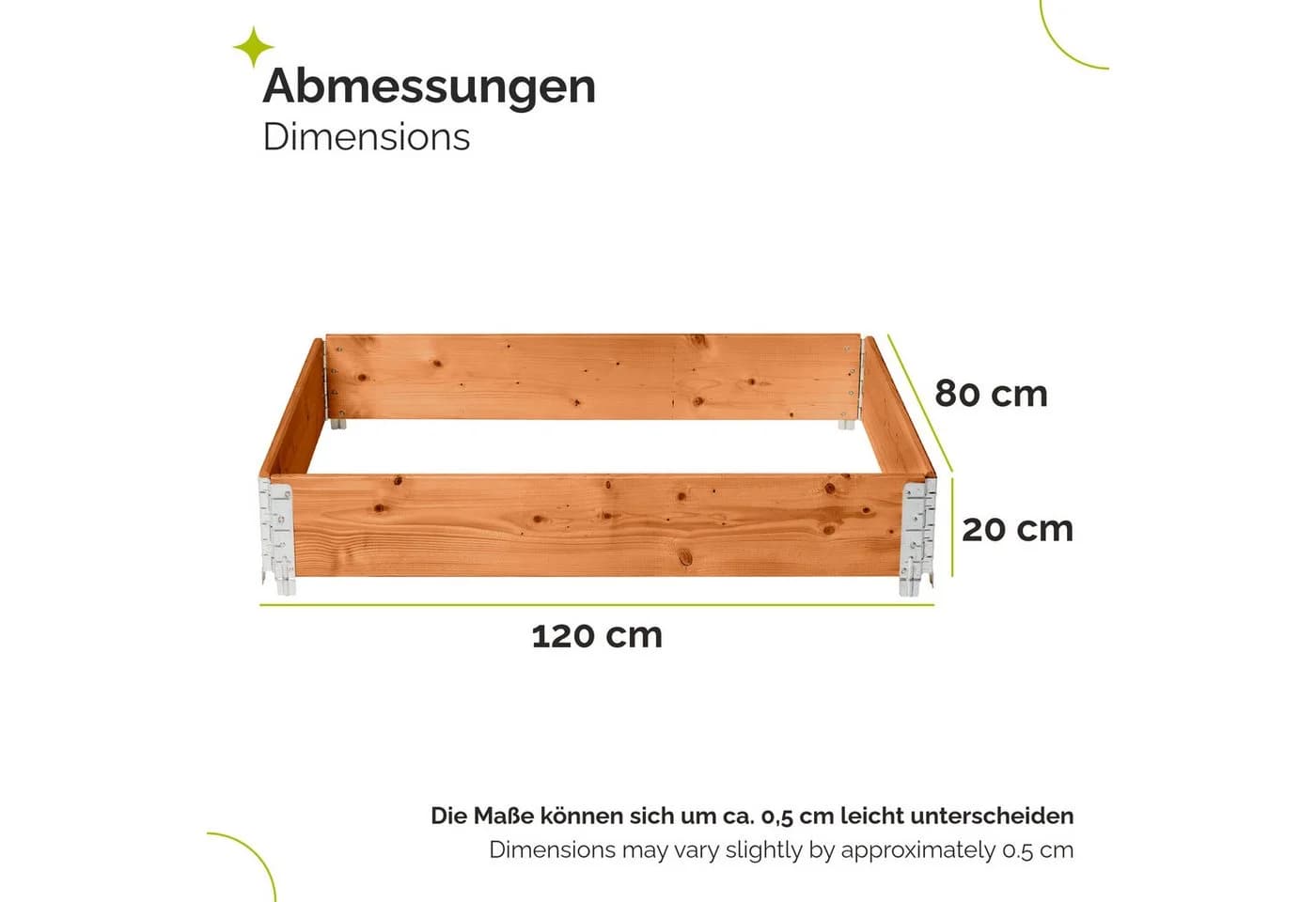 Garronda Auflagenbox Holzaufsatzrahmen für Palette Holzkiste (3 St) Braun - Bild 3