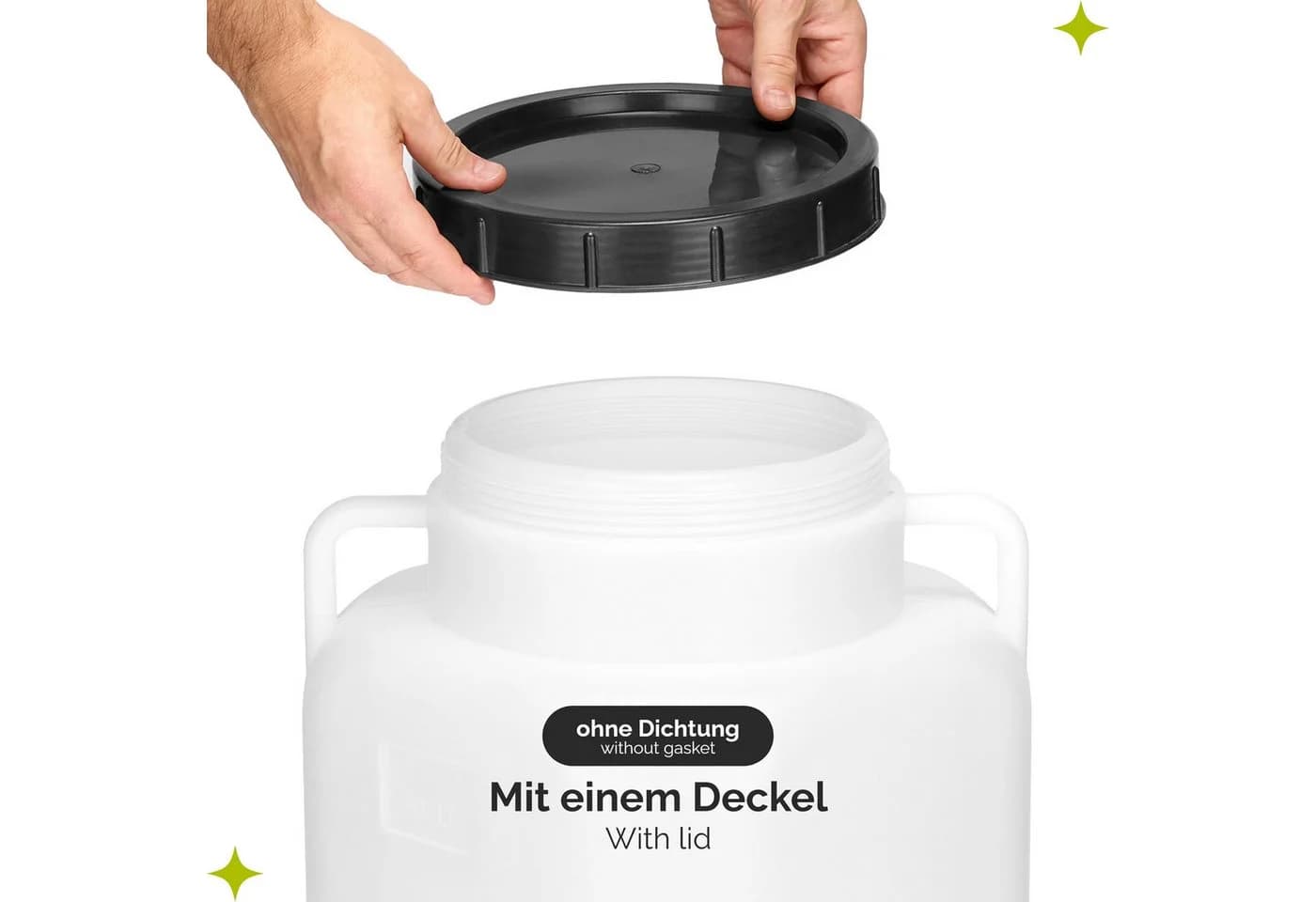 Garronda Regentonne Set 50L BPA-frei Weiß mit Deckel - Bild 3