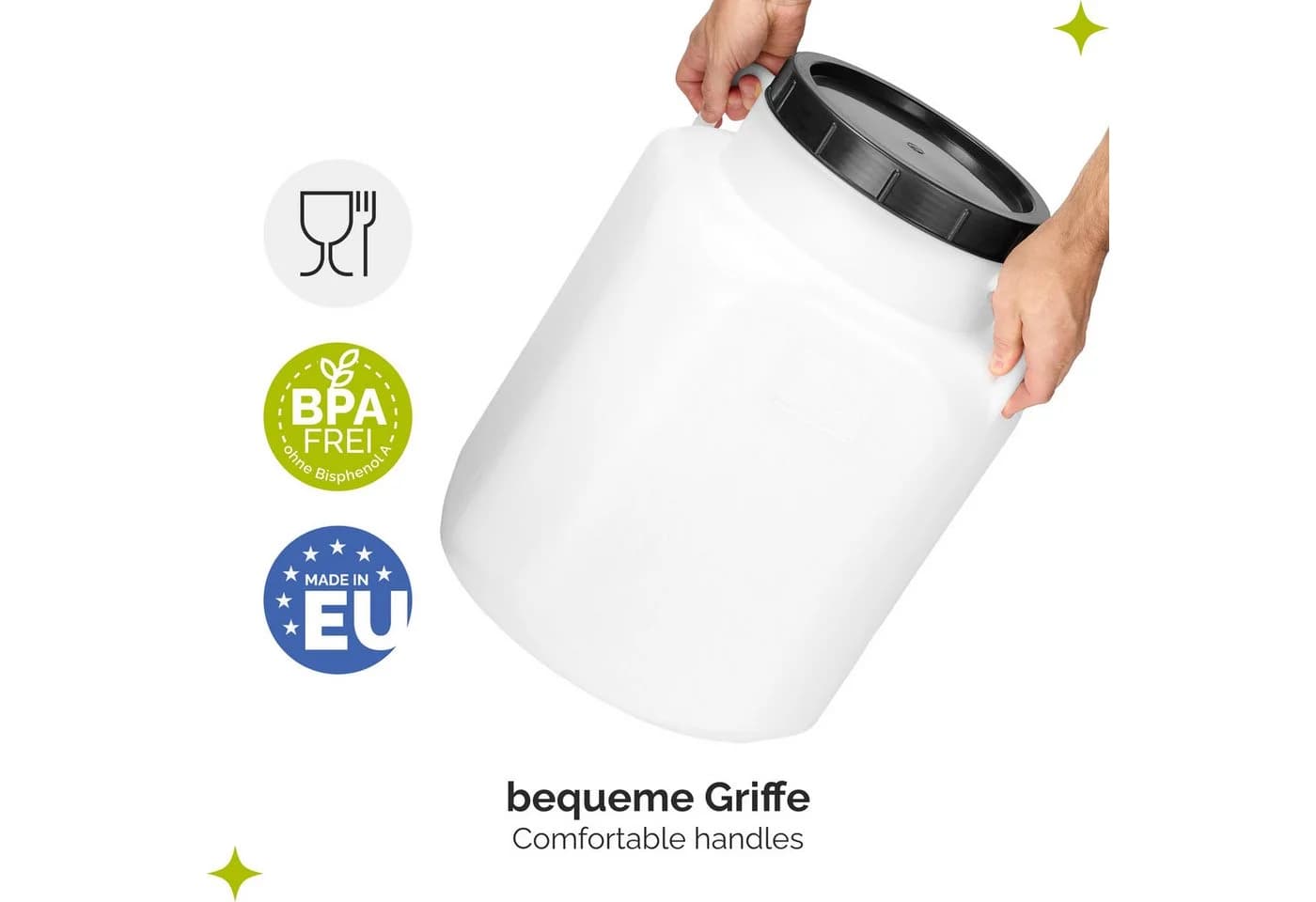 Garronda Regentonne Set 50L BPA-frei Weiß mit Deckel - Bild 4