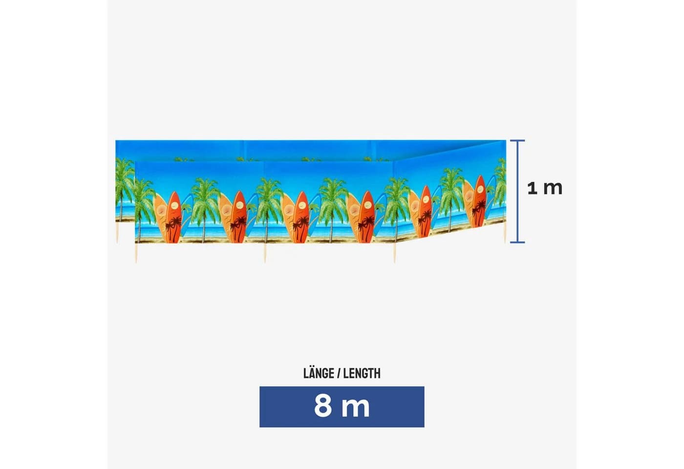 Ladeheid Strand Windschutz Sichtschutz bunt Kieferholz Polyester