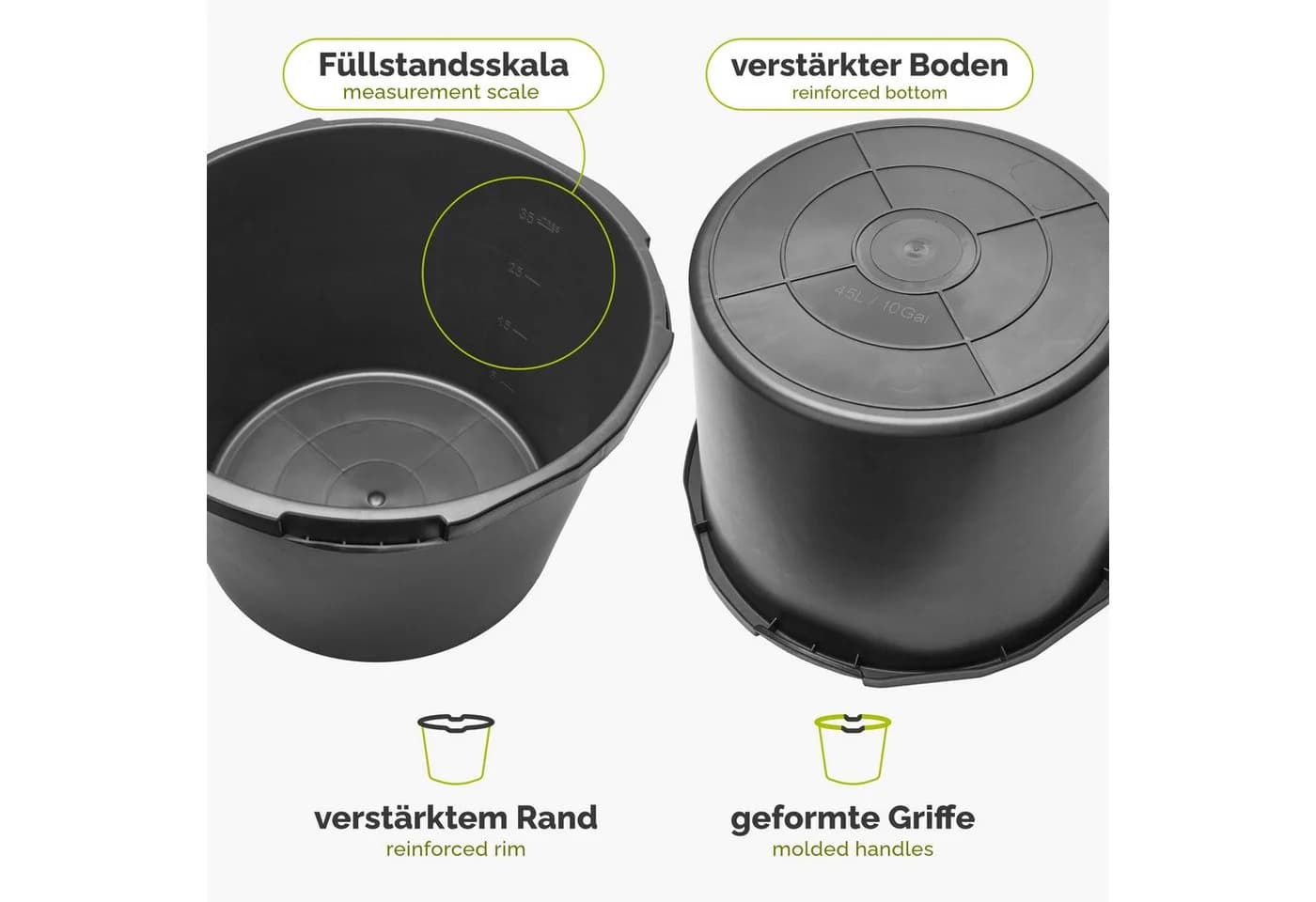 Garronda Mörtelkübel Rund Kunststoffwanne GD-0170 - Bild 3