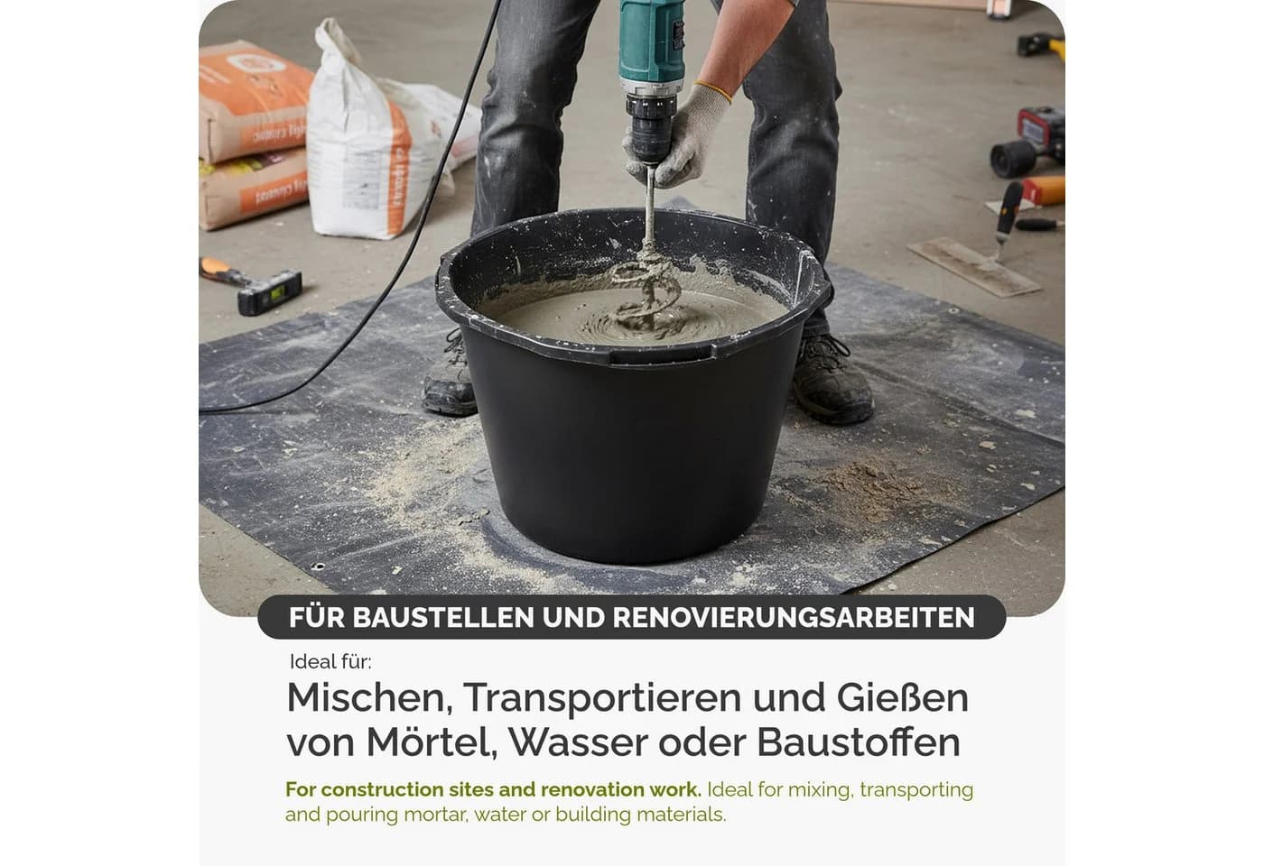 Garronda Mörtelkübel Rund Kunststoffwanne GD-0170 - Bild 4