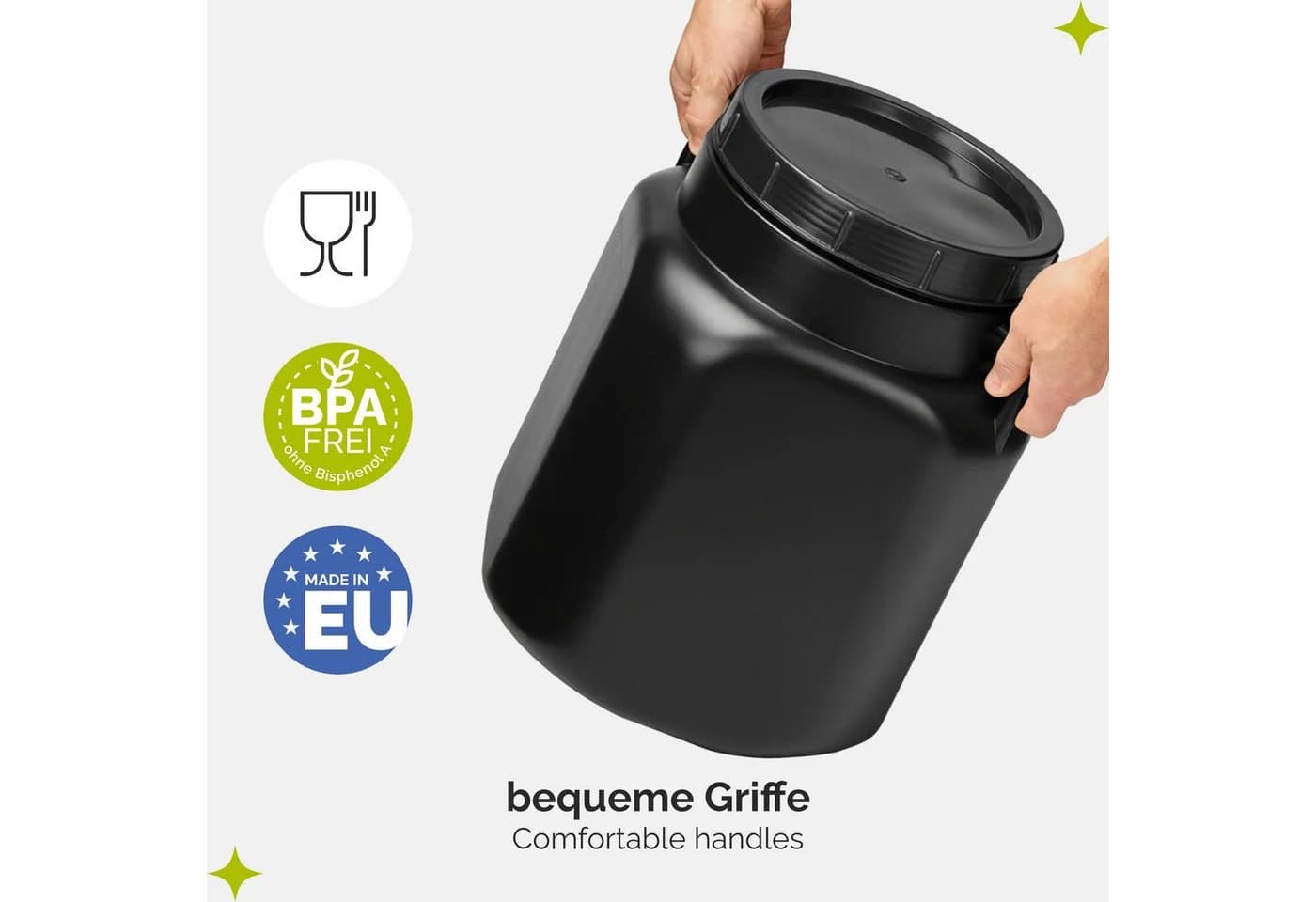 Garronda Regentonne 30l Schwarz BPA-frei Kunststoff Behälter mit Deckel - Bild 5