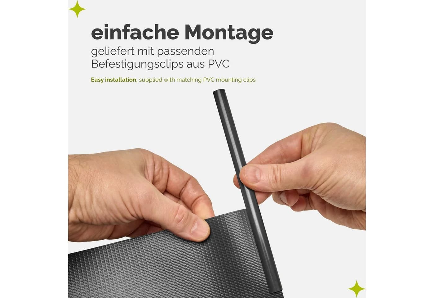 Garronda Sichtschutzstreifen PVC 19cm mit Clips für Doppelstabmattenzaun - Bild 4