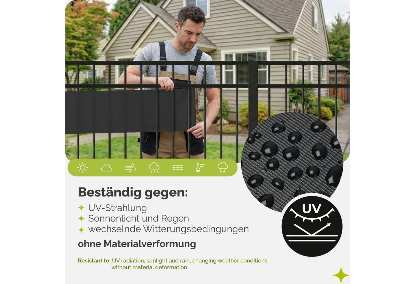 Garronda Sichtschutzstreifen PVC 19cm mit Clips für Doppelstabmattenzaun - Bild 5