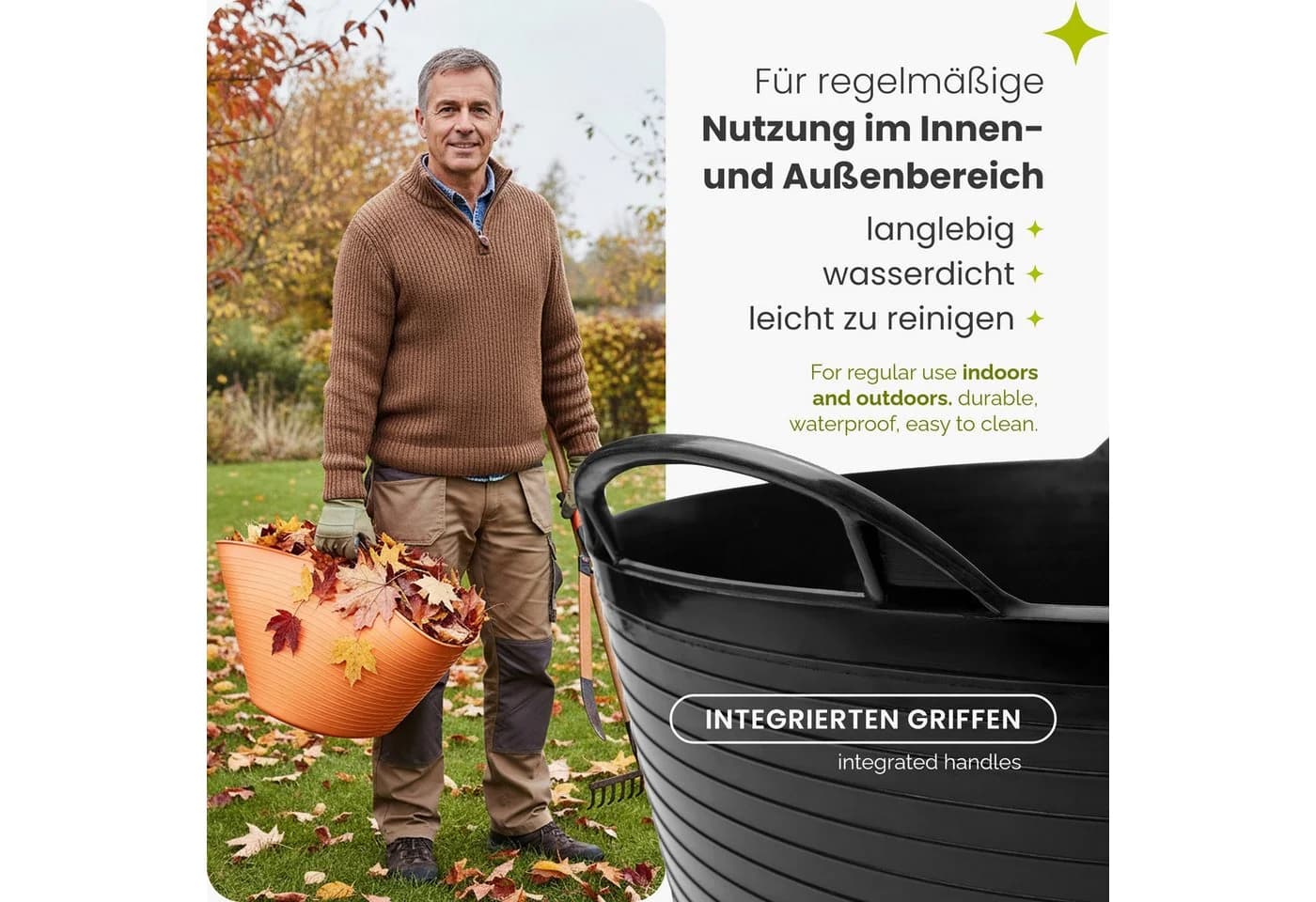 Garronda Allzweckkorb Flexibler Kunststoffkübel Schwarz - Bild 4