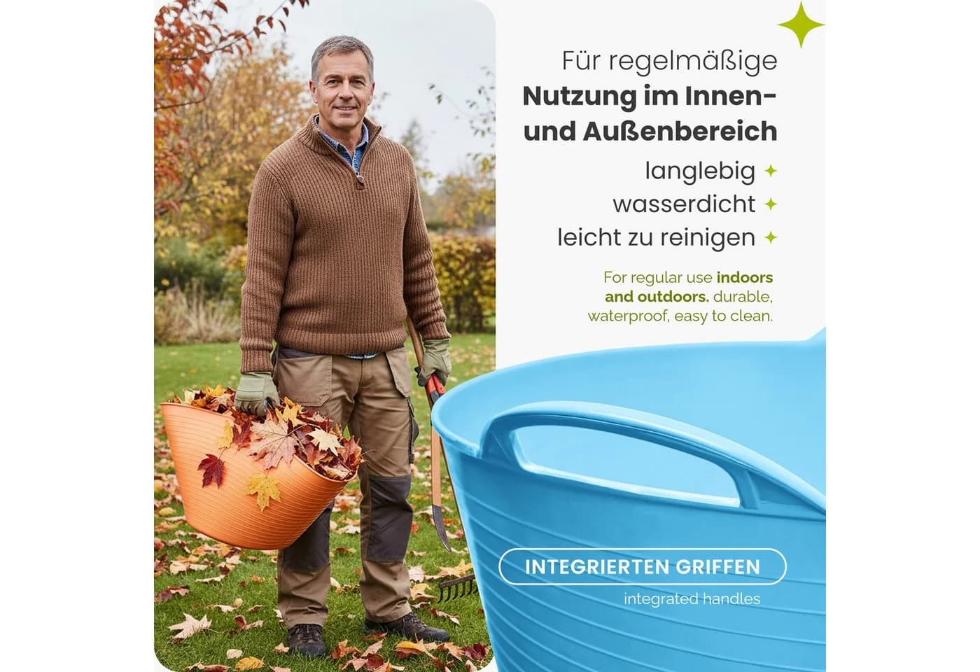 Garronda Allzweckkorb Flexibler Kunststoffkübel Blau - Bild 4