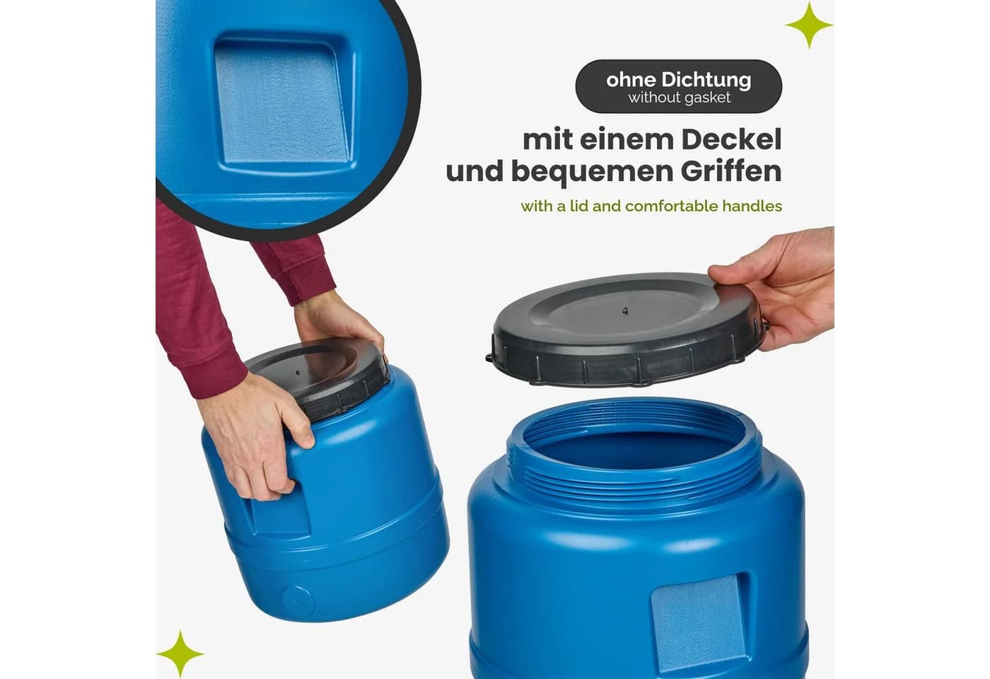 Garronda Regentonne 15 L Weithalsfass HDPE Kunststofffass Wasserbehälter - Bild 3