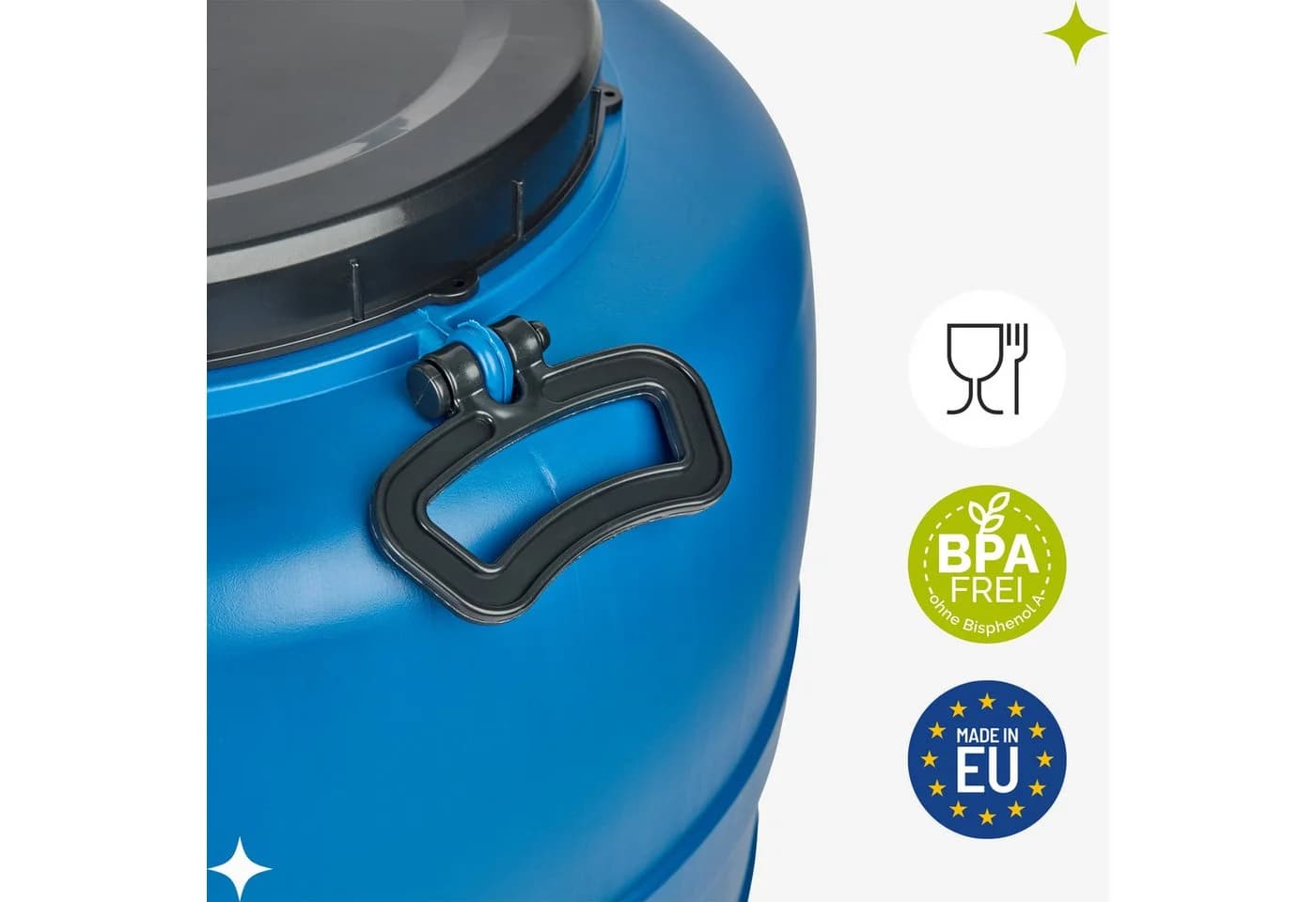 Garronda Regentonne 30L HDPE Weithalsfass Blau - Bild 4