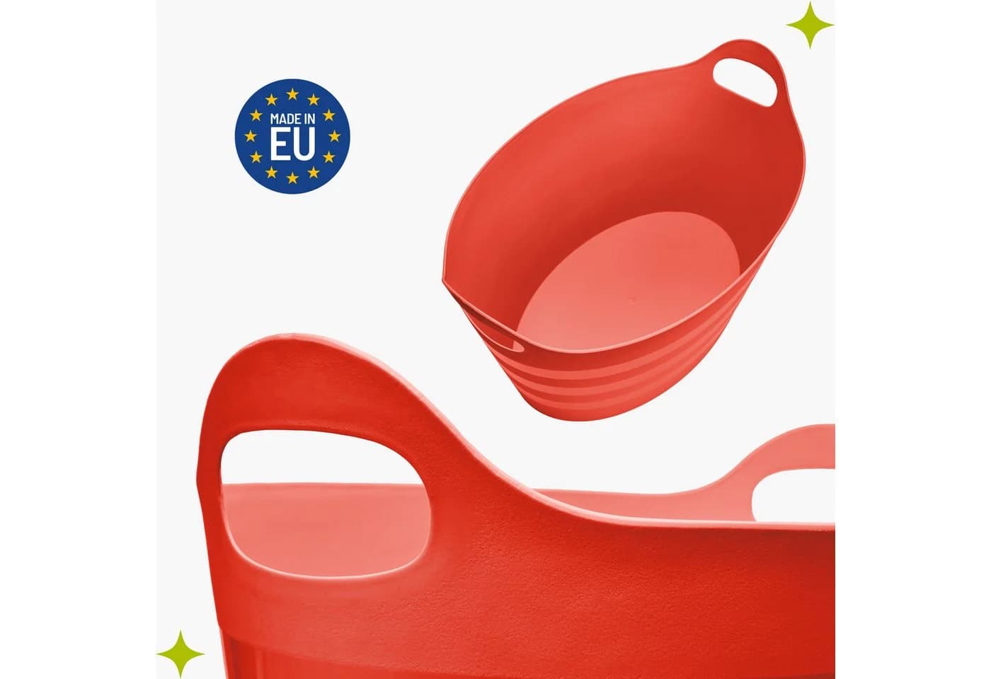 Garronda Allzweckkorb 2-Pack Rot Flexibler Kunststoffkübel - Bild 4