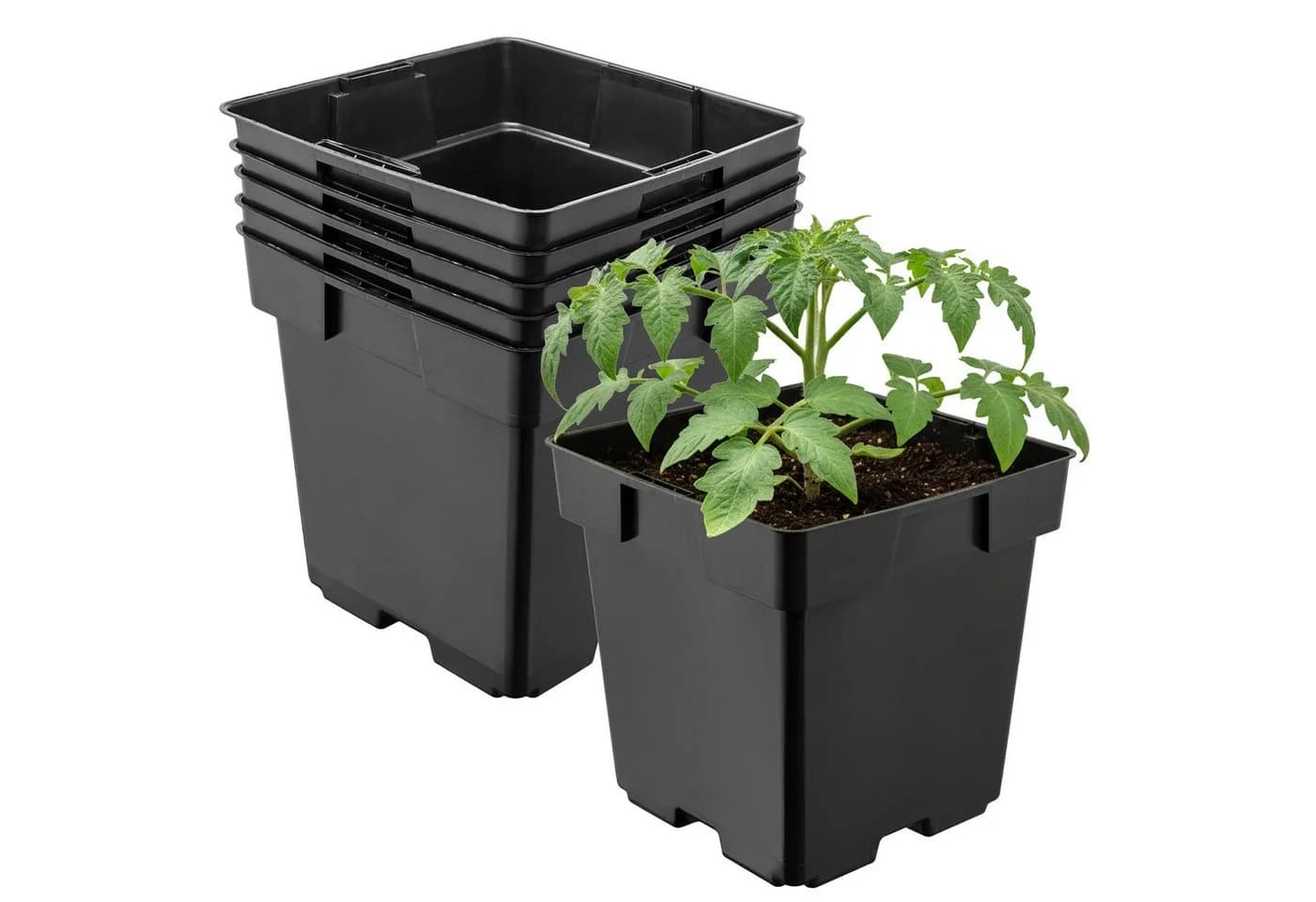 Garronda Blumentopf Kunststoff eckig mit Drainagelöchern 5er Set - Bild 2