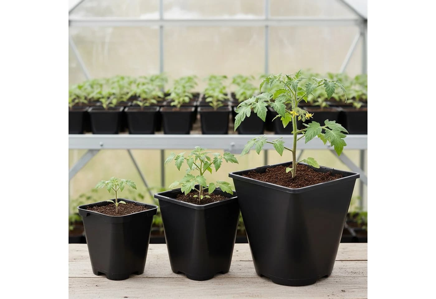 Garronda Blumentopf Kunststoff eckig abgerundet 200er Set mit Drainagelöchern